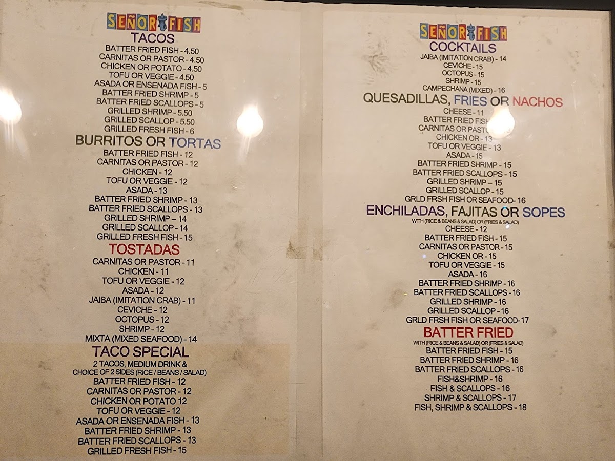 Señor Fish Menu - Image 1